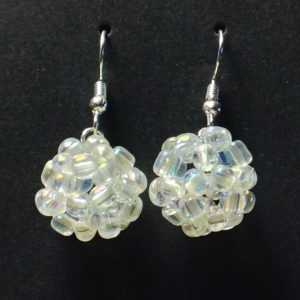 Elegant Silver Beaded Earrings